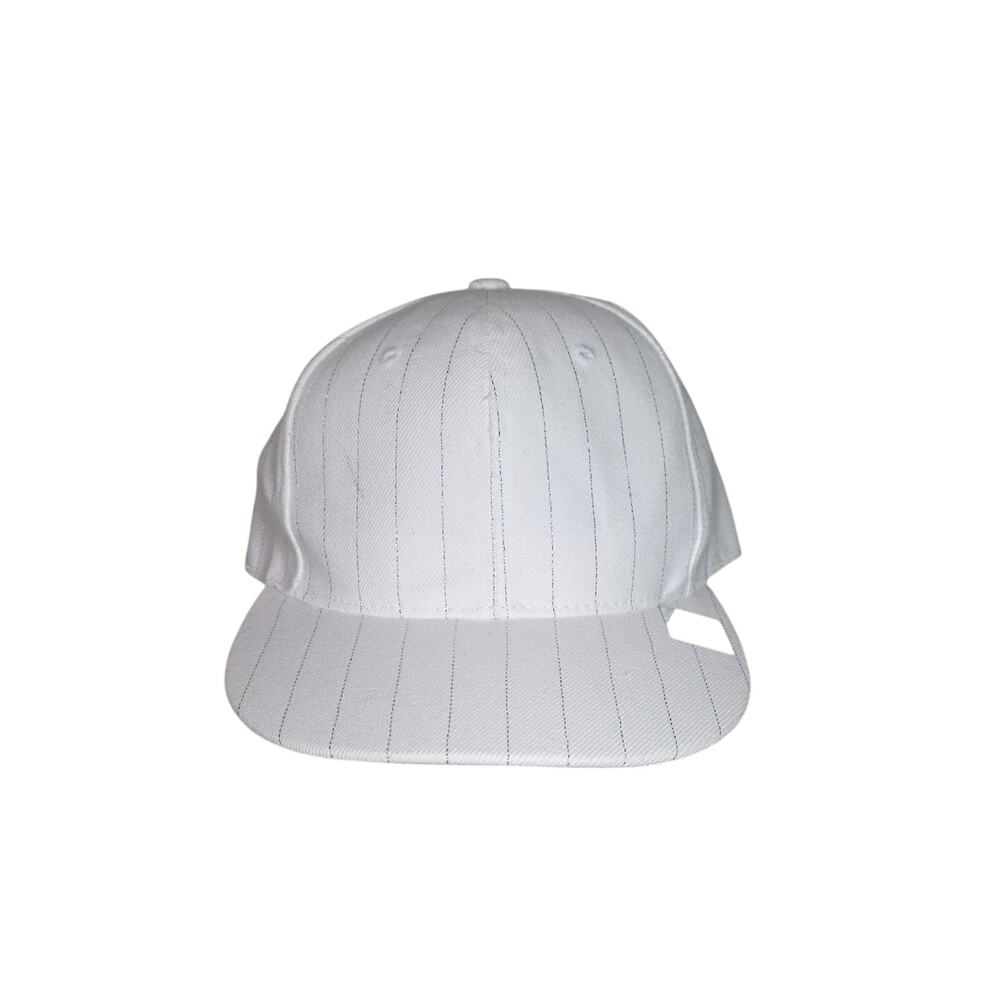 Leader Sports White With Silver Stripes Hat Adult Size 7.5